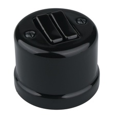 FND SUPERFICIE DOBLE CONMUTADOR PORCELANA NEGRA