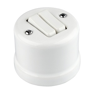 FND SUPERFICIE DOBLE CONMUTADOR PORCELANA BLANCA