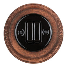 FND PULSADOR DOBLE PORCELANA NEGRA
