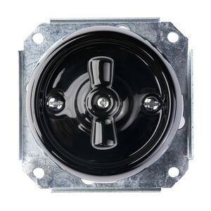 FND DOBLE INTERRUPTOR GIRATORIO PORCELANA NEGRA