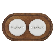 FND DOBLE CONMUTADOR PORCELANA BLANCA TIPO 1