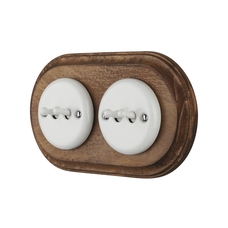FND DOBLE CONMUTADOR PORCELANA BLANCA TIPO 1
