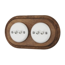 FND DOBLE CONMUTADOR PORCELANA BLANCA TIPO 1