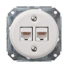 FND CAT6 2XRJ45 TOMA PORCELANA BLANCA