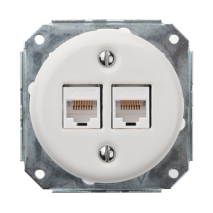 FND CAT6 2XRJ45 TOMA PORCELANA BLANCA