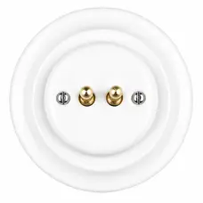 FND PULSADOR DOBLE PORCELANA BLANCA TIPO 2
